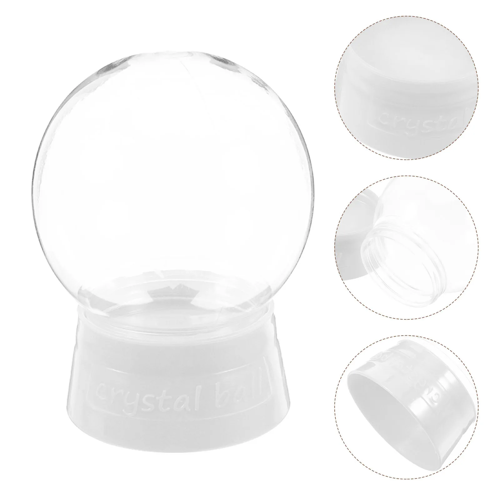 

6Pcs DIY Plastic Snow Globe Transparent Round Empty Water Globe Display Balls Screw Off Cap Christmas Craft Home Decor
