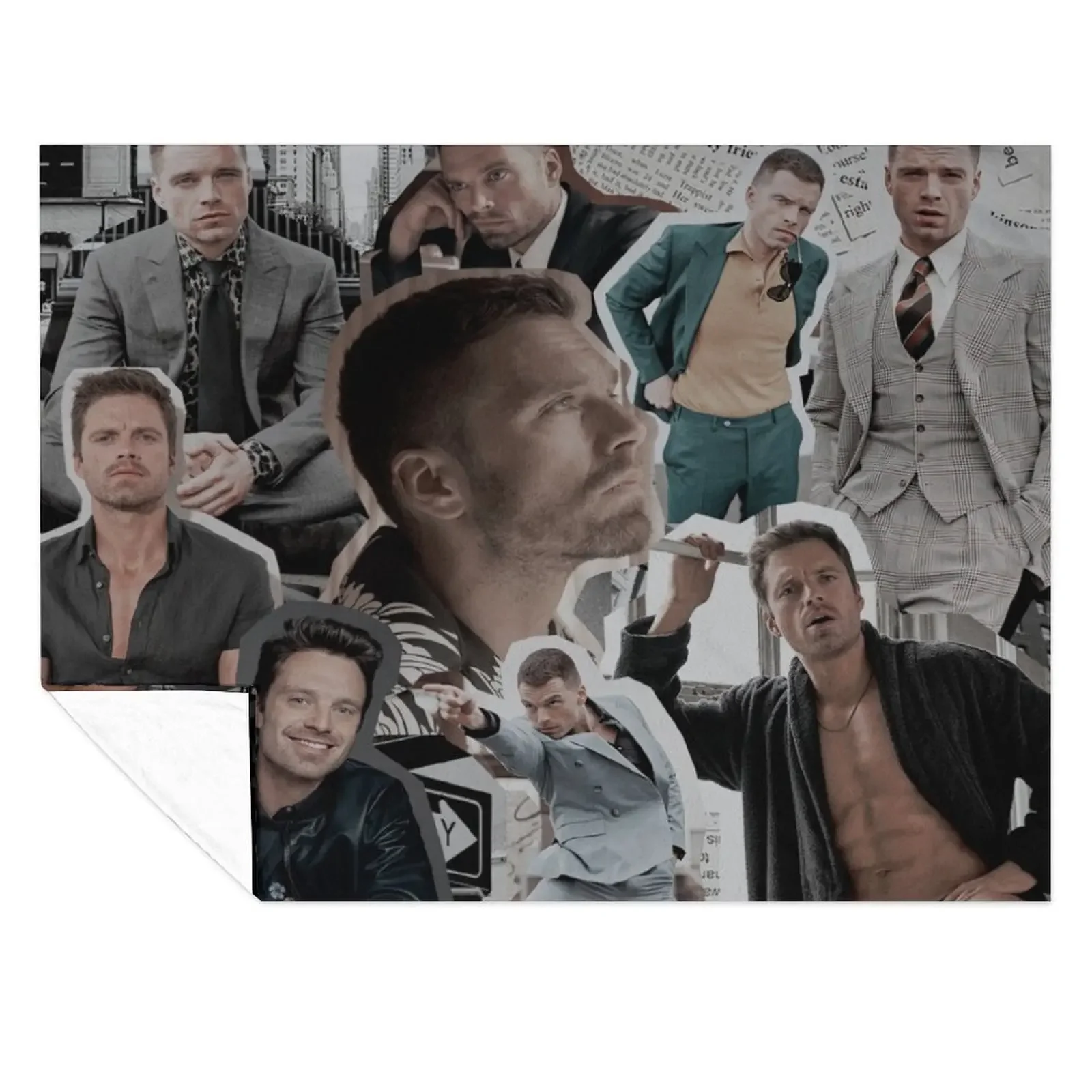 

sebastian stan Throw Blanket Summer Picnic Blankets For Baby Blankets For Bed Blankets