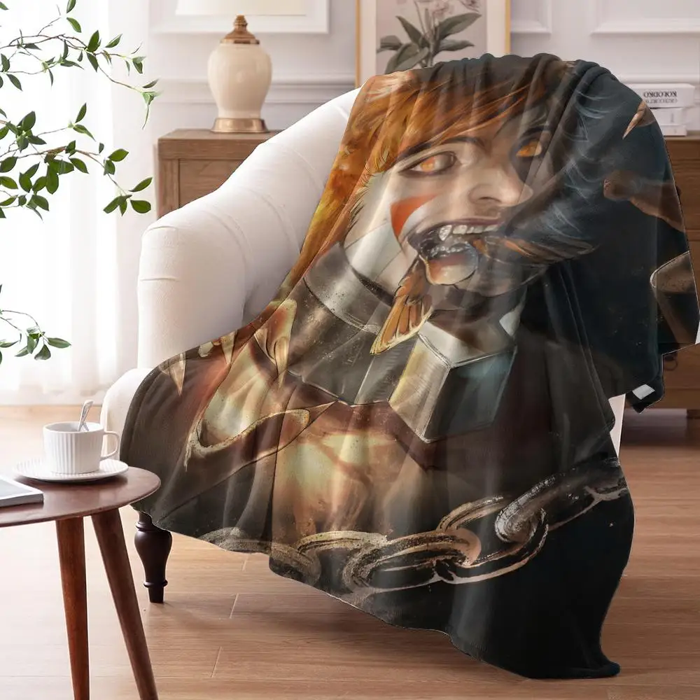 Cool R-Ren Hanas  Throw 240G Lightweight Throw Blanket Soft Cozy Fleece Blanket for Sofa Bed Home Decor