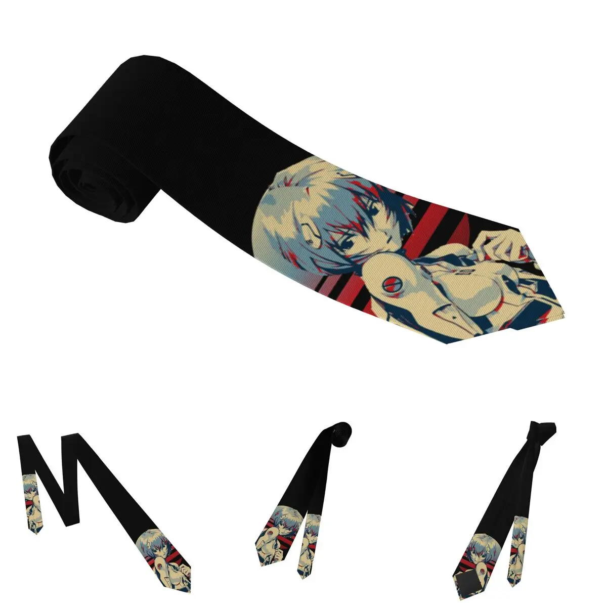 Rei Ayanami Klassische Krawatten, Unisex, Seide, 8 cm, klassisch, Japan, Manga, Anime, Krawatte für Herren, Anzüge, Accessoires, Krawatte, Hochzeit, Büro