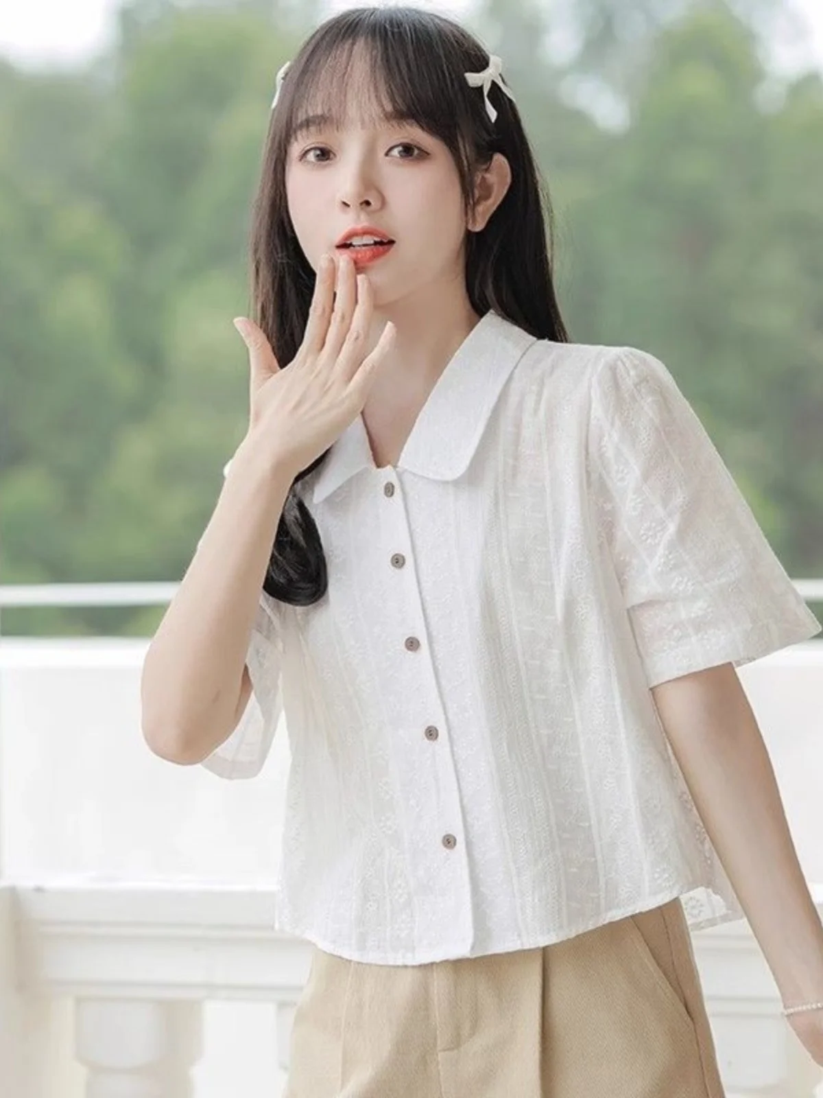 

Лето 2023, новые винтажные хлопковые перчатки с цветочным принтом ort Sve White irt, женские студенческие широкие свадебные перчатки f Sve