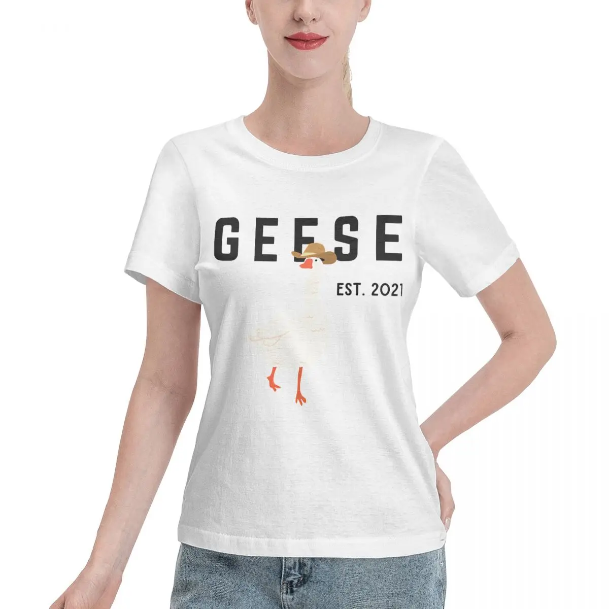 Custom Available Geese Band Women's T-shirt Trending Fashion Wear Resistant Top