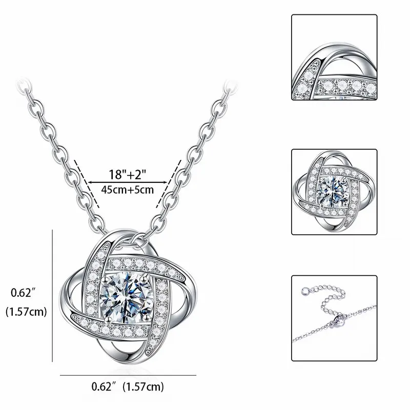 قلادة أنيقة على شكل عقدة على شكل قلب لهدية زفاف الأم مع بطاقة تذكار في صندوق هدايا مجوهرات عاطفية للابنة والعروس تذكار