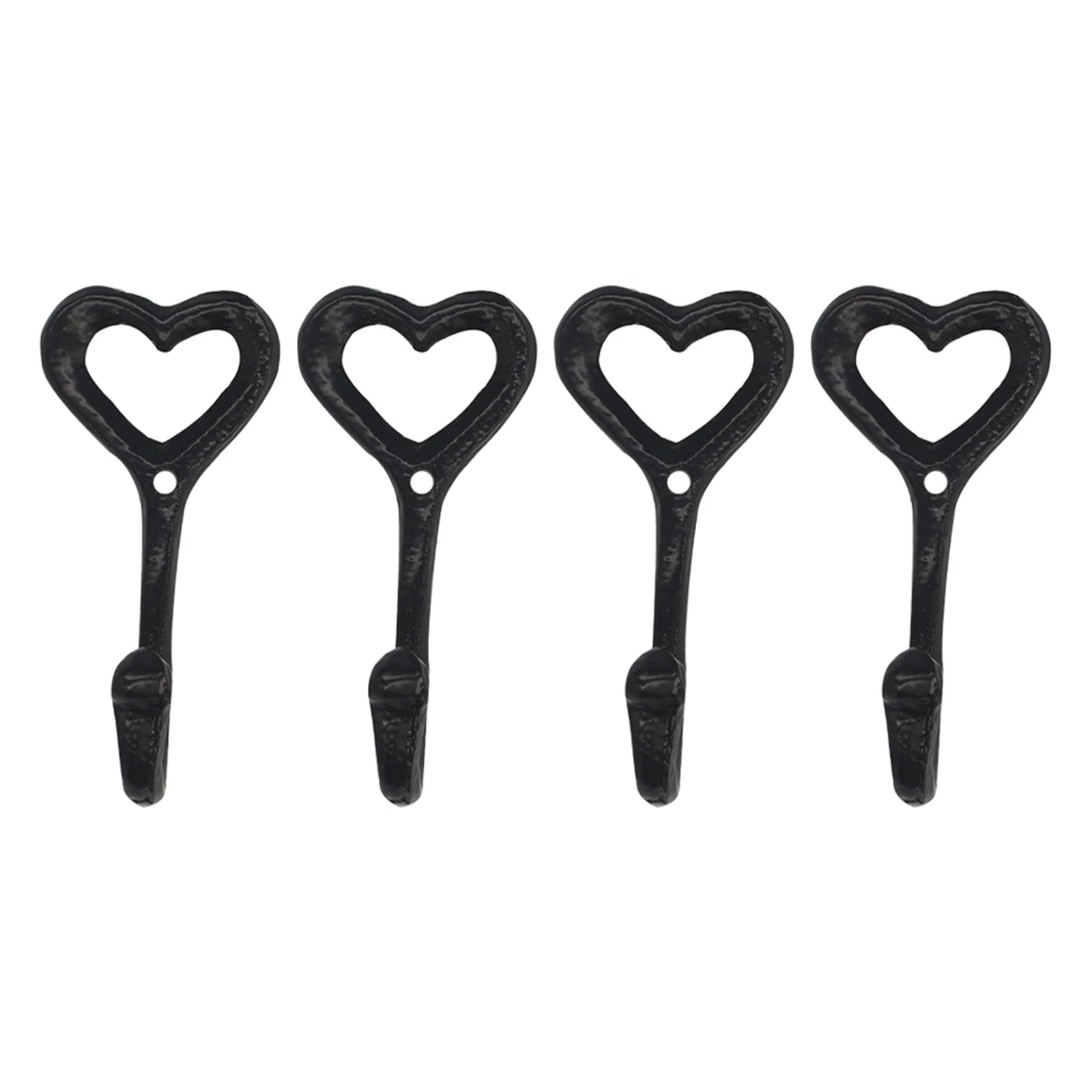 Heart Shape Hook Door Wall Mounted Vintage Bedroom Hat Holder Coat Storage Iron Decorative Black Home Hanger Kitchen Bathroom