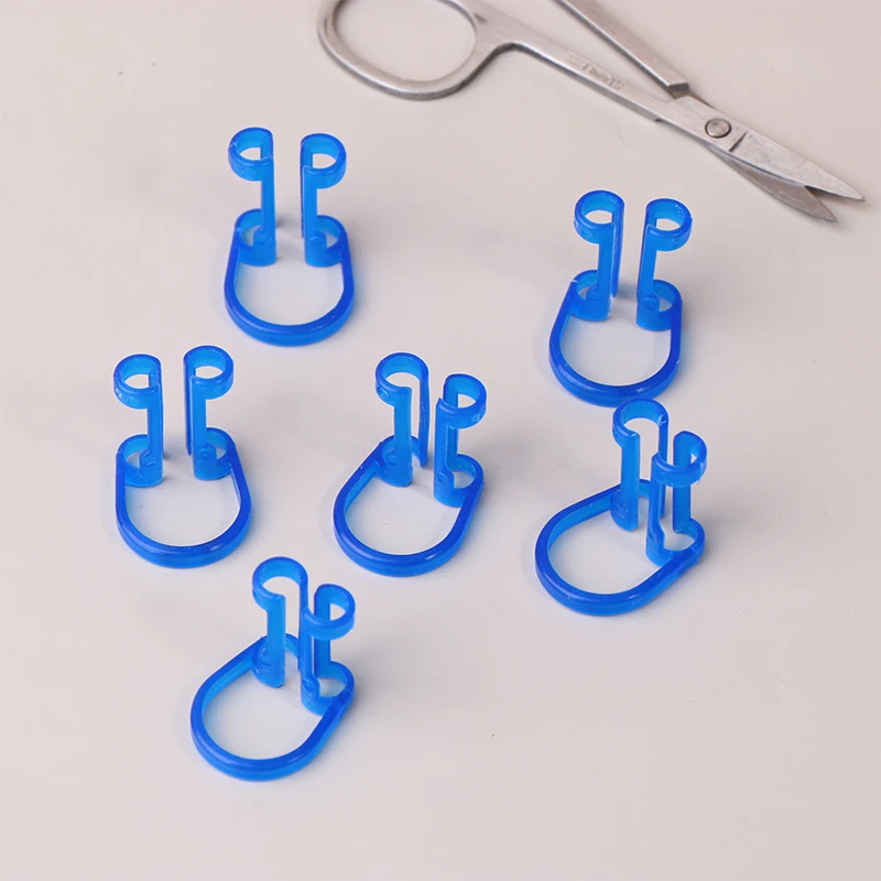 Pince à rouleau de coton dentaire orthodontique, outil d'isolation en plastique bleu, porte-coton de poulet, fournitures de laboratoire de clinique de dentiste, 10 pièces