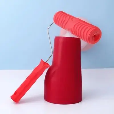 

Durable Rubber Embossing Texture Paint Roller for Wall Decoration DIY Pattern Paint Roller Comfortable Grip Handle
