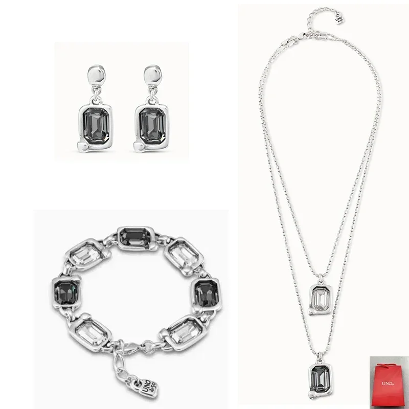 Luxury 2024 Spain UNOde Premium Luxury Exquisite Two tone Crystal Jewelry Set for Women's Gifts