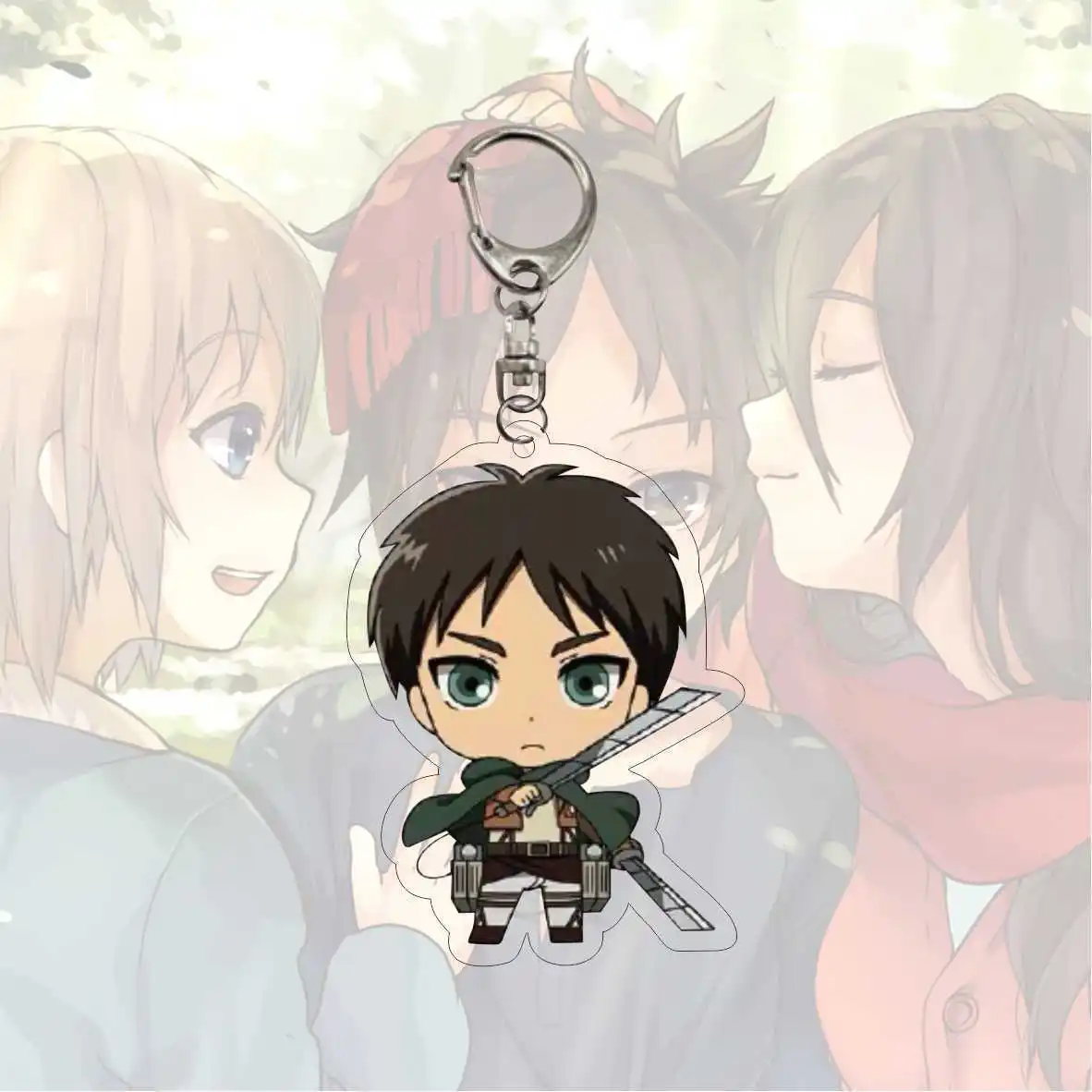 Attack on Titan portachiavi Anime per uomo e donna, portachiavi per auto, accessori per ciondoli per borse, portachiavi per cartoni animati, regali