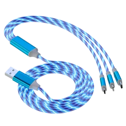 3 in 1 USB Cable for iPhone Fast Charger Charging Cable For Android phone type c xiaomi huawei Samsung Charger Wire For iPad