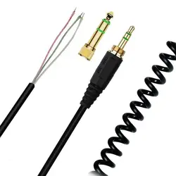 Coiled Replacement Stereo Audio Cable Extension Music Cord Wire for Beyerdynamic DT 770 990 PRO Headphones with 3.5mm 6.5mm Plug