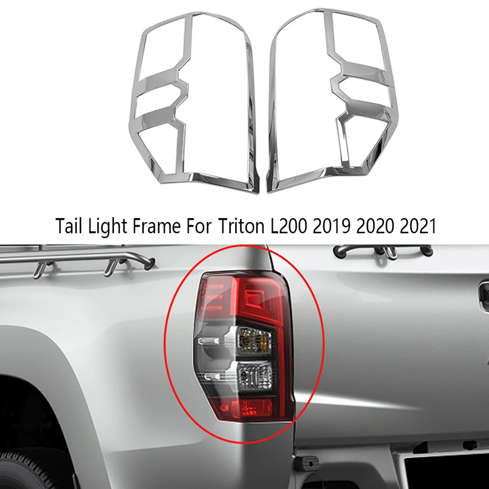 Car Rear Tail Light Frame Tail Light Cover Tail Lamp Trim for Mitsubishi Triton L200 2019 2020 2021