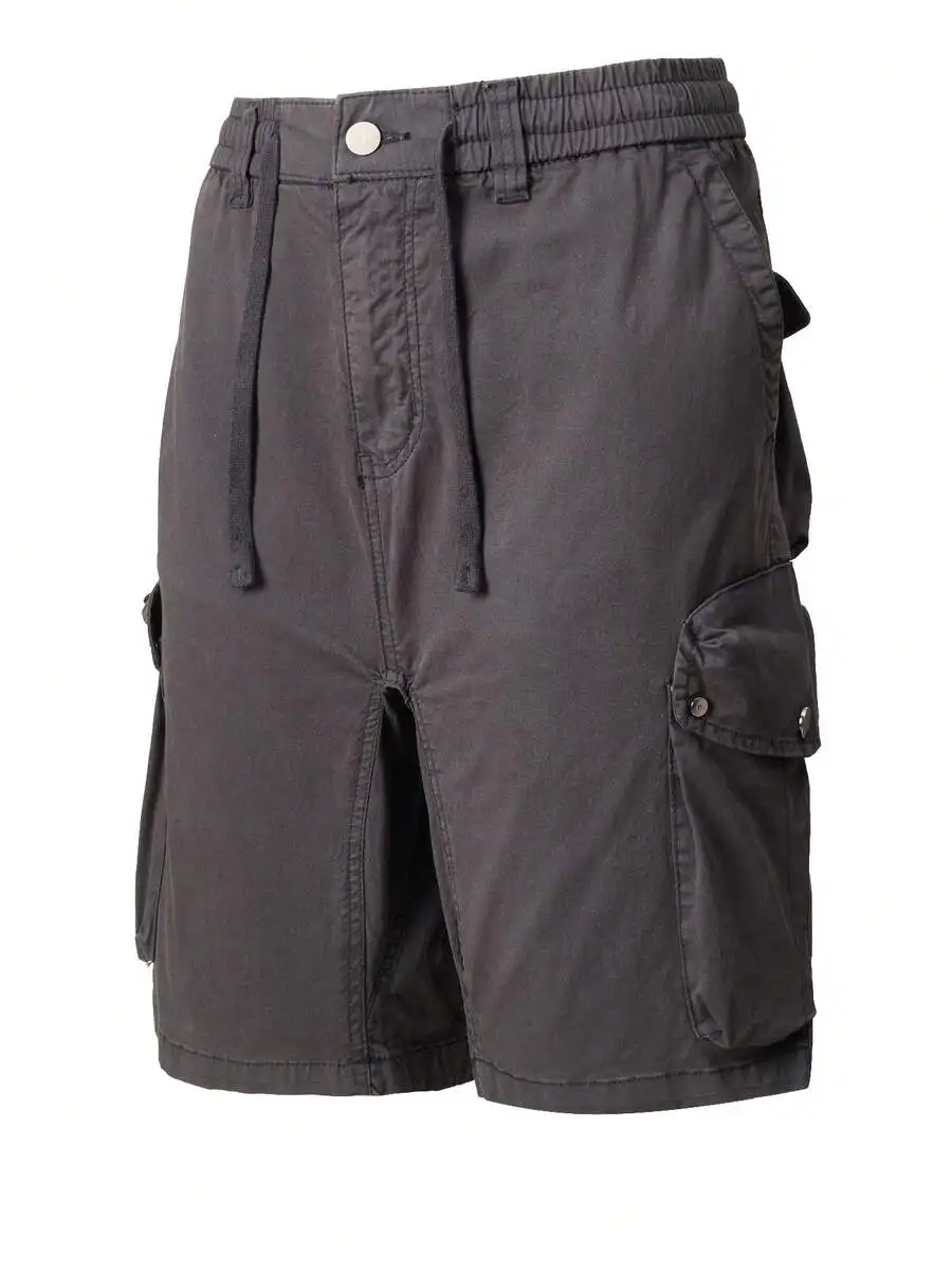 

Mens Washed Cotton Cargo Shorts Drawstring Waist Multi Pockets Casual Lightweight Tactical Shorts