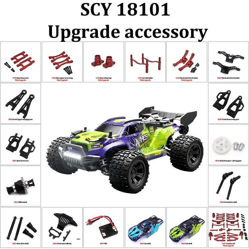 

SCY 18101 Original Factory Parts and Upgraded Parts ESC Gears Car Casing Steering Cups Steering Tie Rods, Brackets, Drive Shafts