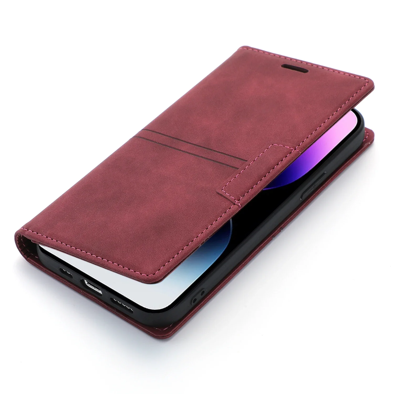 Lederen Flip Wallet Case voor iPhone 17 16 15 14 Pro Max 13 11 12 XS Max XR 16E 8 7 Plus SE Magnetische Kaarten Houder Telefoon Cover - afbeelding 1