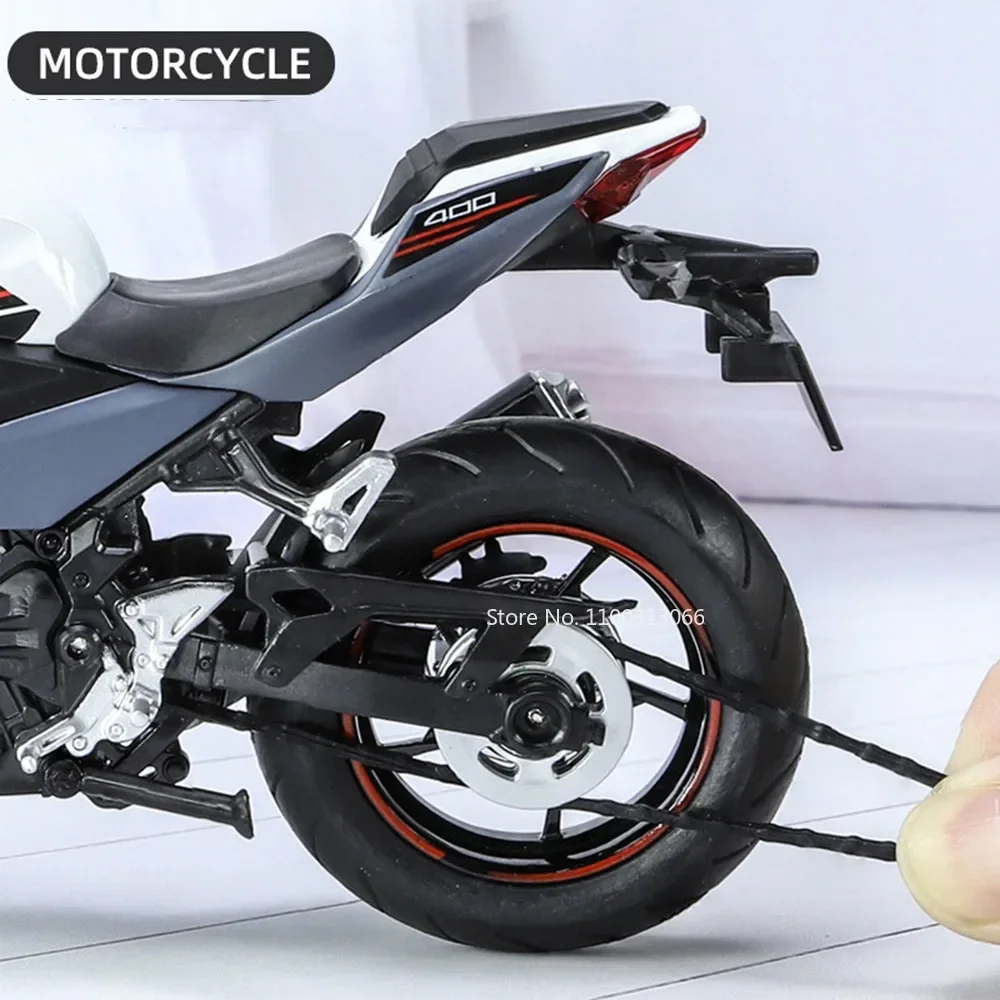 1/12 Scale Kawasaki Ninja 400 Vehicle Model Simulation Diecasts Motorcycle with Light Sound Alloy Toy for Child Birthday Gifts