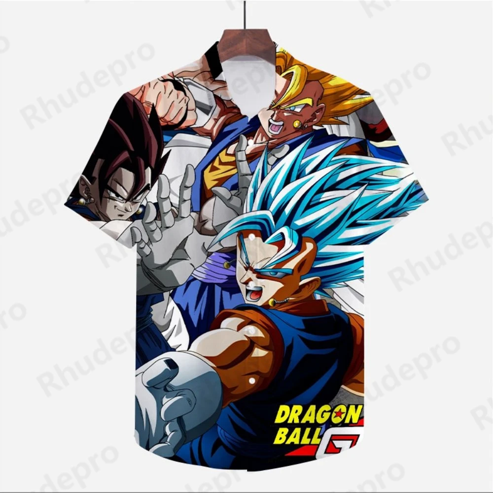 Men's Shirt Oversized Clothes Dragon Ball Z Summer Y2k Fashion Beach Style Streetwear Anime Super Saiya High Quality Vegeta Cool