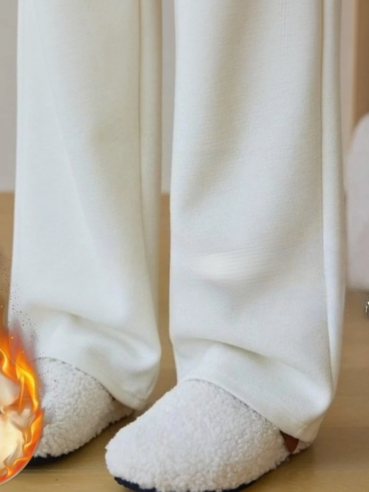 Autumn Winter New in Narrow Wide Leg Pants for Women Elegant Commuting Fashion Loose Fit Sports Leisure Straight Leg Pants