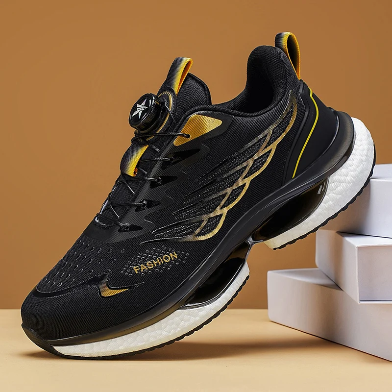 Мужские кроссовки с дышащей сеткой, противоскользящие, износостойкие, модные, удобные уличные теннисные туфли, оригинальные мужские кроссовки