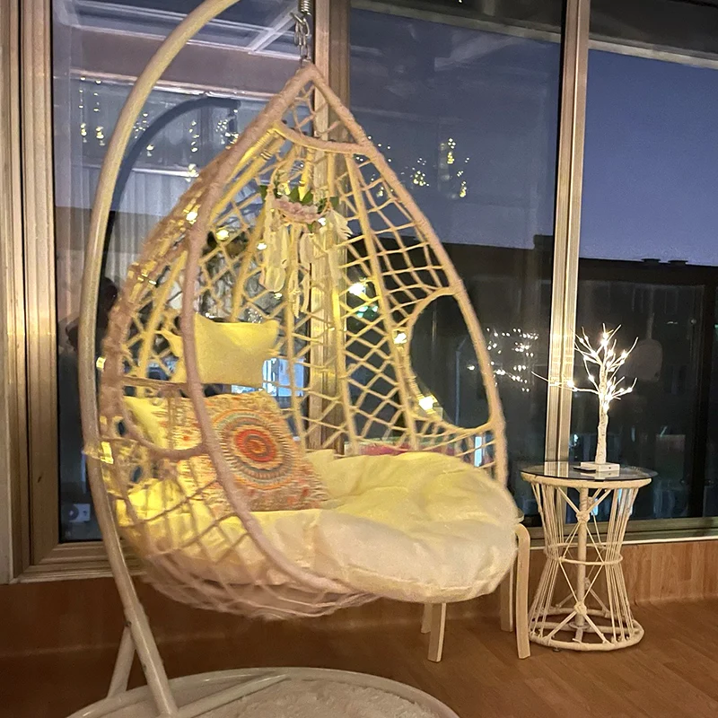 Hanging Chair Hanging Basket Rattan Chair Bedroom Swing Girl Single Home Indoor Hanging Orchid Chair Balcony Hammock Cradle Chai