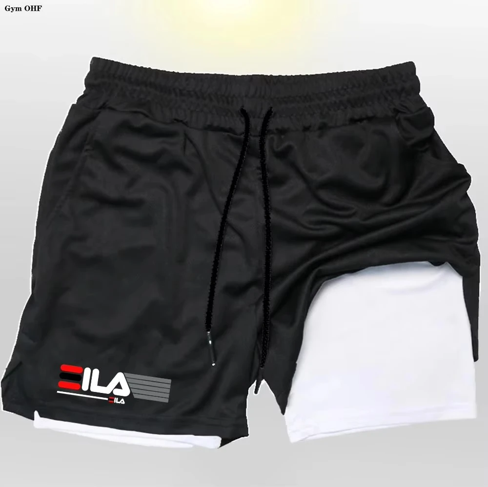 Running Shorts Men Gym Sports Shorts 2 In 1 Quick Dry Outdoors Workout Training Fitness Jogging Short Pants Summer Men Shorts