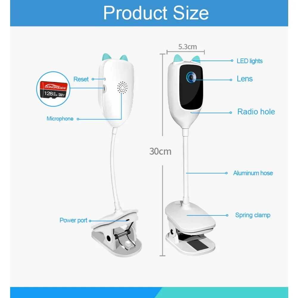 Smart Baby Monitor Camera 1080P HD Video Pixels 150° Infrared Night Vision Cry Detection baby monitor