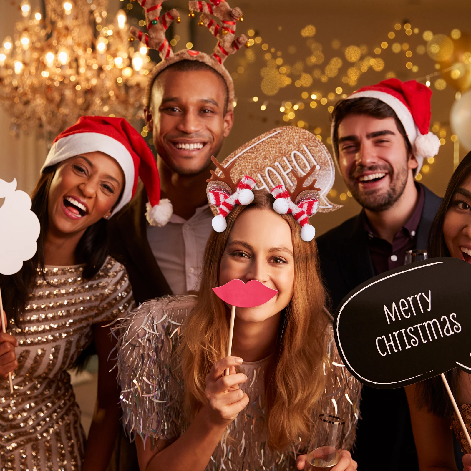 

2pcs Christmas Deer Horn Clips Lightweight Reindeer Antler Clamps Cute Holiday Accessories Festive Cosplay Party Supplies Xmas