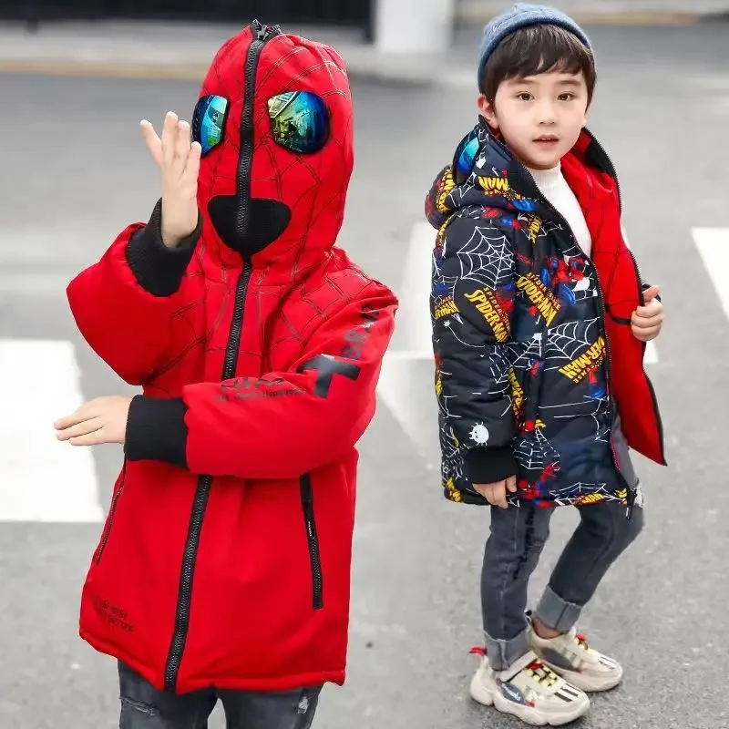 2024 New Boy's Clothing Winter Spider Padded Jacket Thickened Warm Padded Jacket