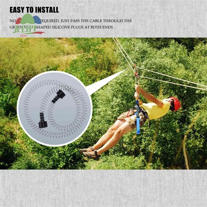 AED4-Zipline Spring Brake 165Cm Stainless Steel Zip Line Spring Brake Heavy Duty Zipline Brake Speed Reducer Spring Brake