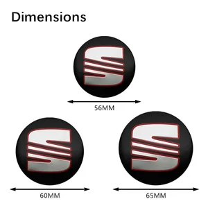 4 pcs 55 56 60 65mm Central car cube lid for seat Ibiza 6J 6f Leon Cupra MK1 MK2 Changes Fr rim Emblem Adhesives Accessory 8 Main Sales Centers Seat FR - №8
