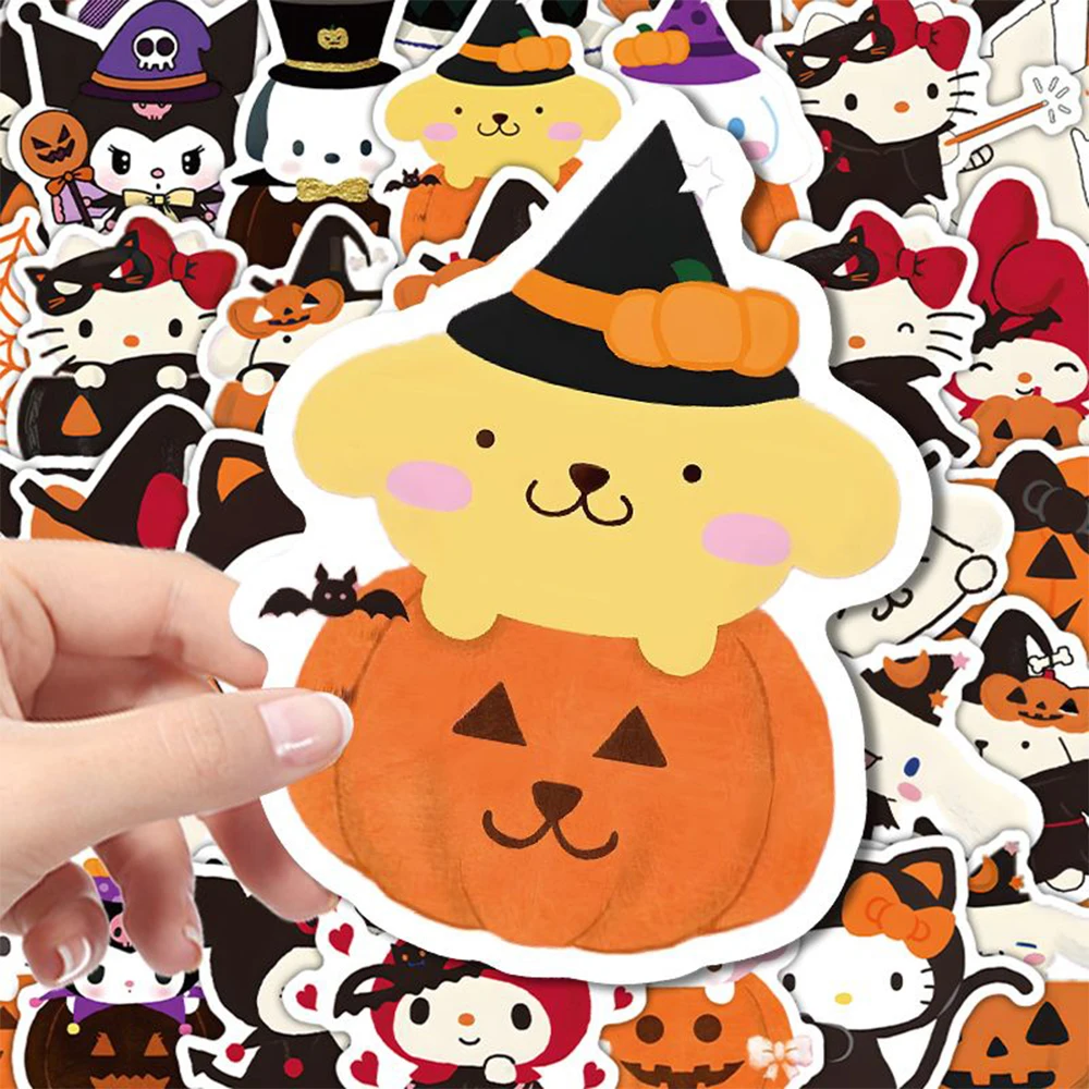 10/30/63PCS Halloween Sanrio Cute Anime Stickers Cool DIY Guitar Luggage Phone Waterproof Graffiti Kawaii Cartoon Sticker Decals