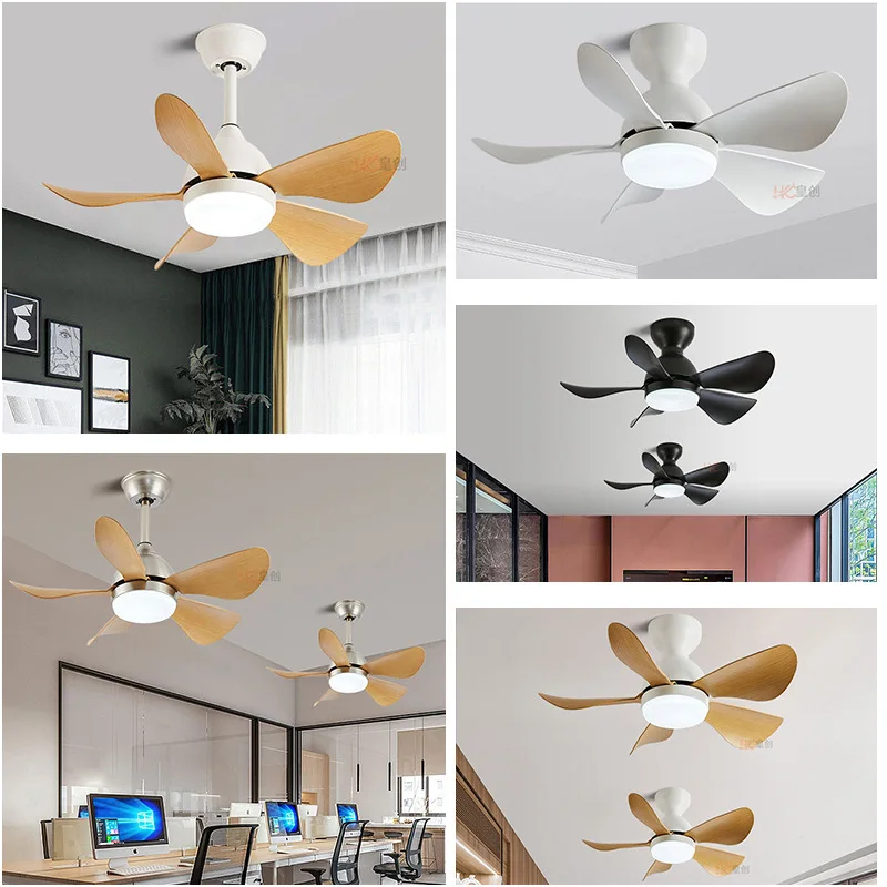 Modern Low Floor Loft Ceiling Fan Light For Small Bedroom Remote Control LED Fan Lamp 6 Speeds Timing 35W DC Motor Low Noise