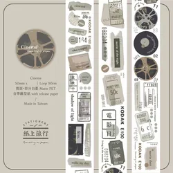 Top Studio Vintage Cinema Film Collage Washi PET Tape for Planner Card Making DIY Scrapbooking Decorative Sticker