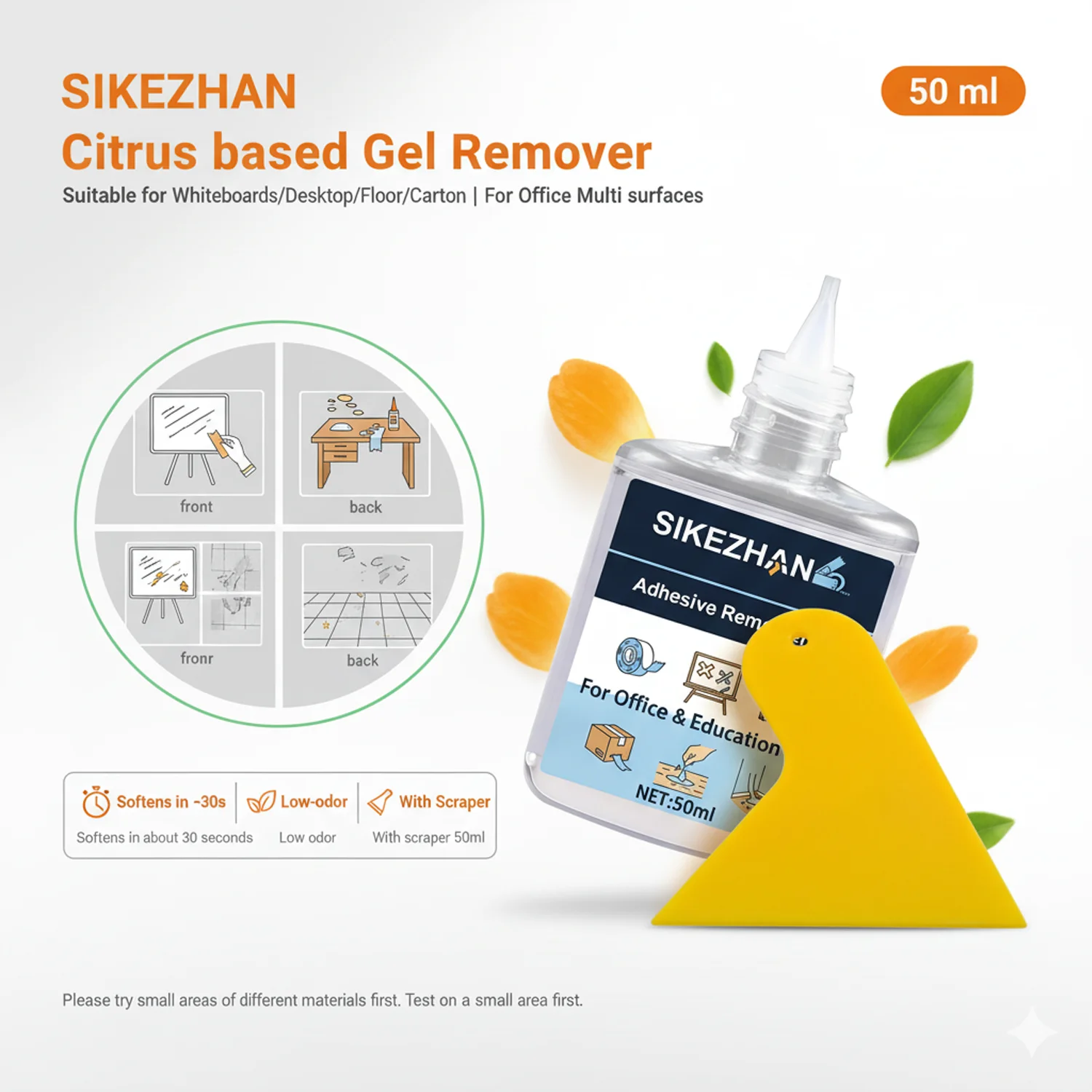 

Adhesive Remover for Office & Classroom—cleans Tape Residue on Whiteboards, Desks, Floors, and Opened Packaging Boxes; Low-odor