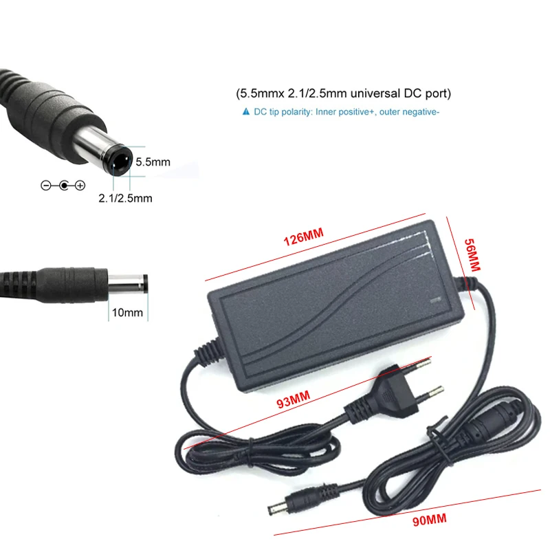 12 فولت محول الطاقة 5A 5000mA 100 فولت-240 فولت 60 واط محول التيار المتناوب تيار مستمر 12 فولت 5A 2.1 مللي متر * 5.5 مللي متر تيار مستمر التوصيل محولات الإضاءة ل CCTV