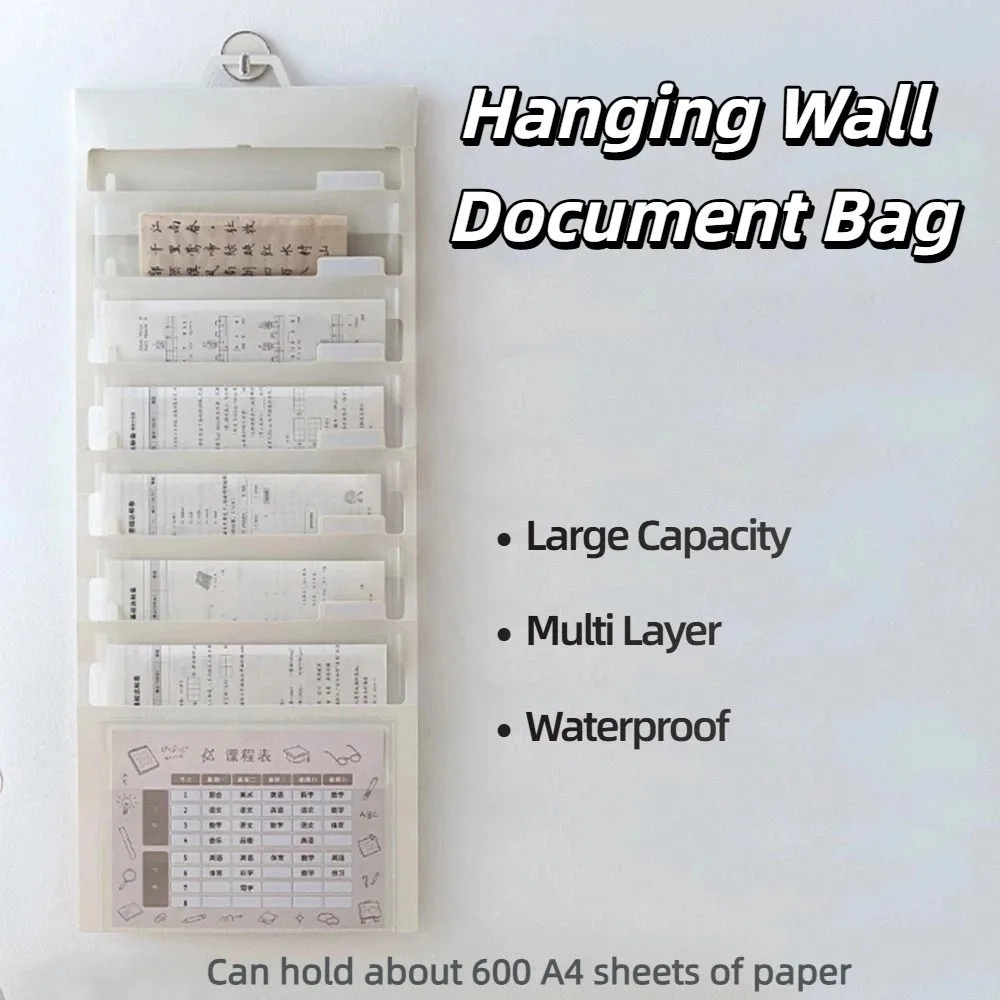 

Portable Wall Hanging File Organizers A4 With Handle Hanging Wall Document Bag Large Capacity Waterproof
