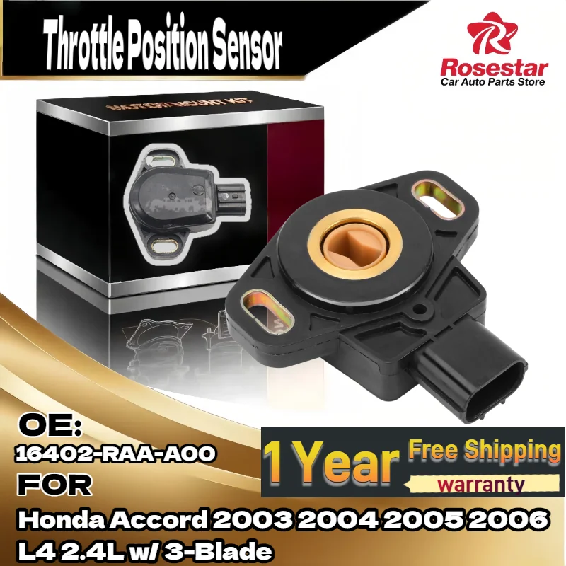 

For Throttle Position Sensor for Honda Accord 2003-2006 L4 2.4L 3-Blade TPS OEM 16402-RAA-A00
