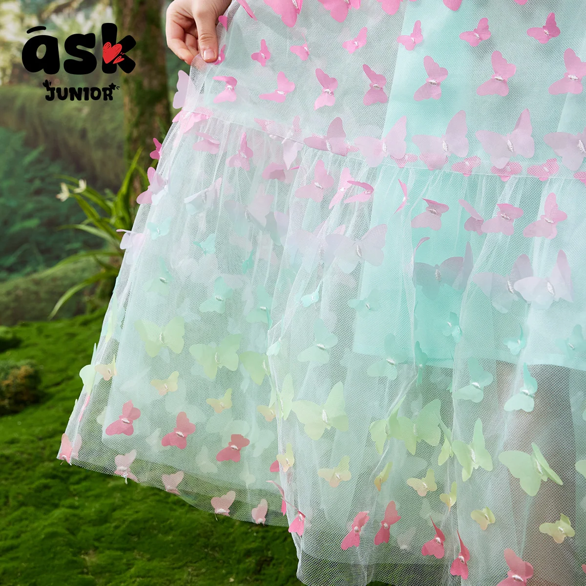 اسأل تنورة بحمالات شبكية على شكل فراشة صيفية ملونة متغيرة تدريجية للفتيات الصغيرات #6