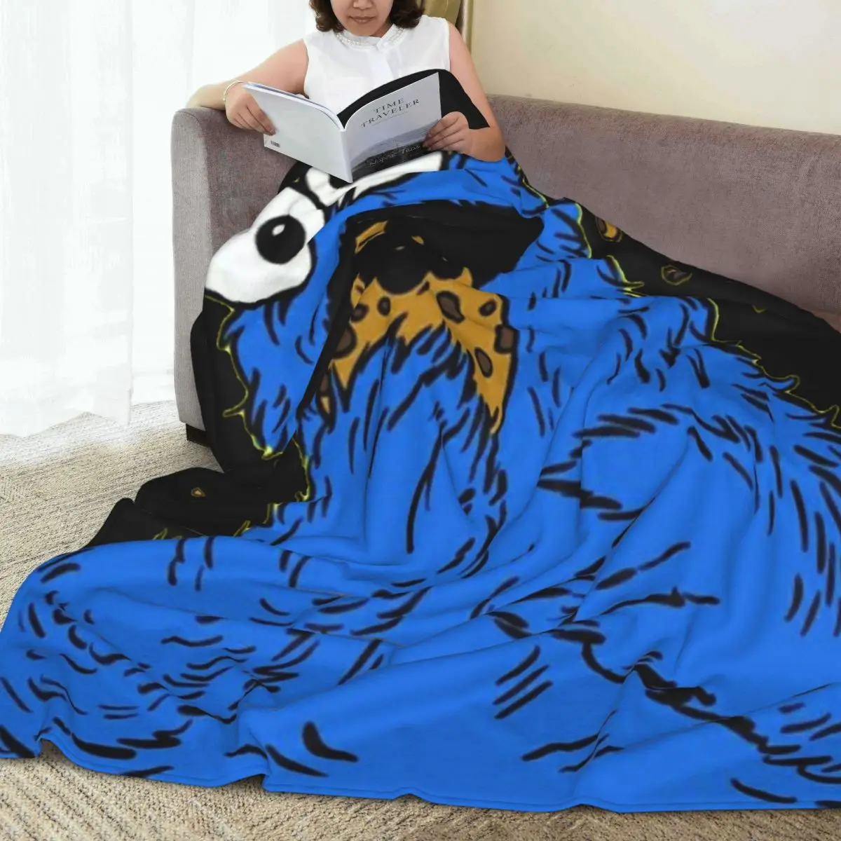 بطانيات مخصصة للبرامج التلفزيونية كوكي مونستر، بطانية رمي دافئة من الفلانيل لمفارش مكتب غرفة النوم #3