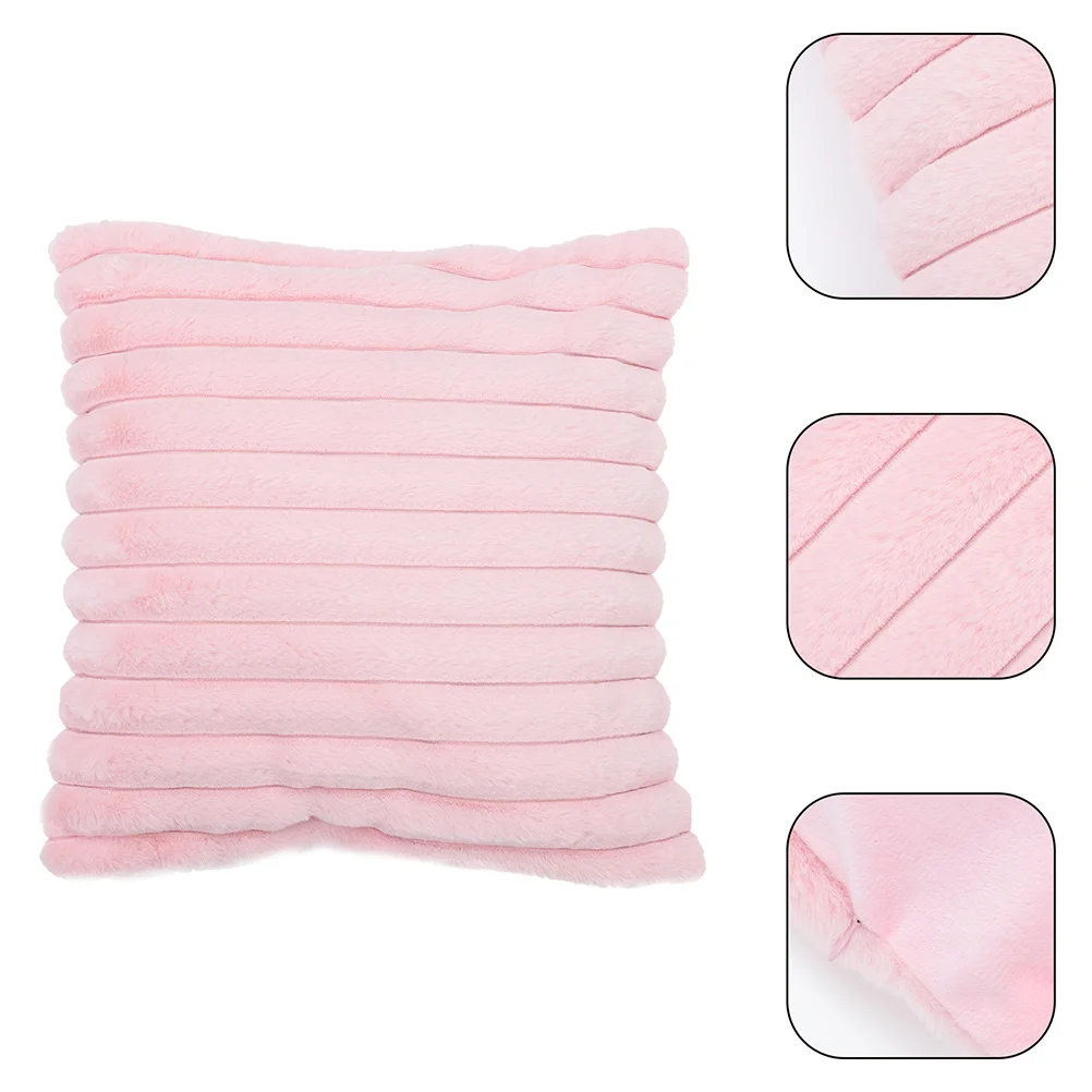 

Throw Pillow Imitation Rabbit Hair Soft Striped Square Cushion 45x45cm Comfortable Sofa Bed Decorative Hugging Pillow
