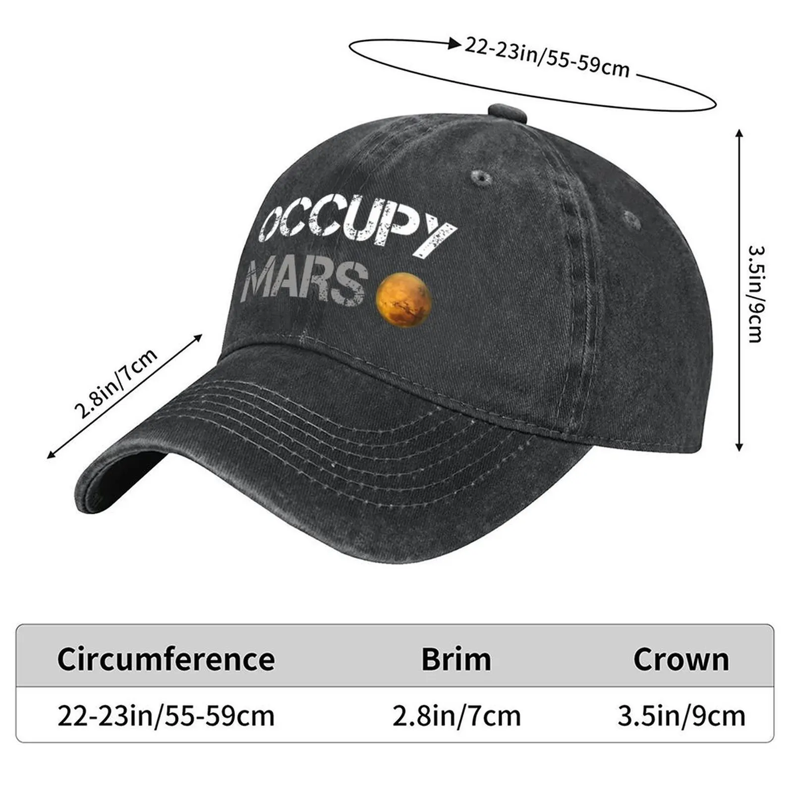 Occupy Mars - Elon Musk SpaceX Project Gift ideas Baseball Cap Sunscreen Beach Bag Hat Baseball Cap Women Beach Fashion Men's