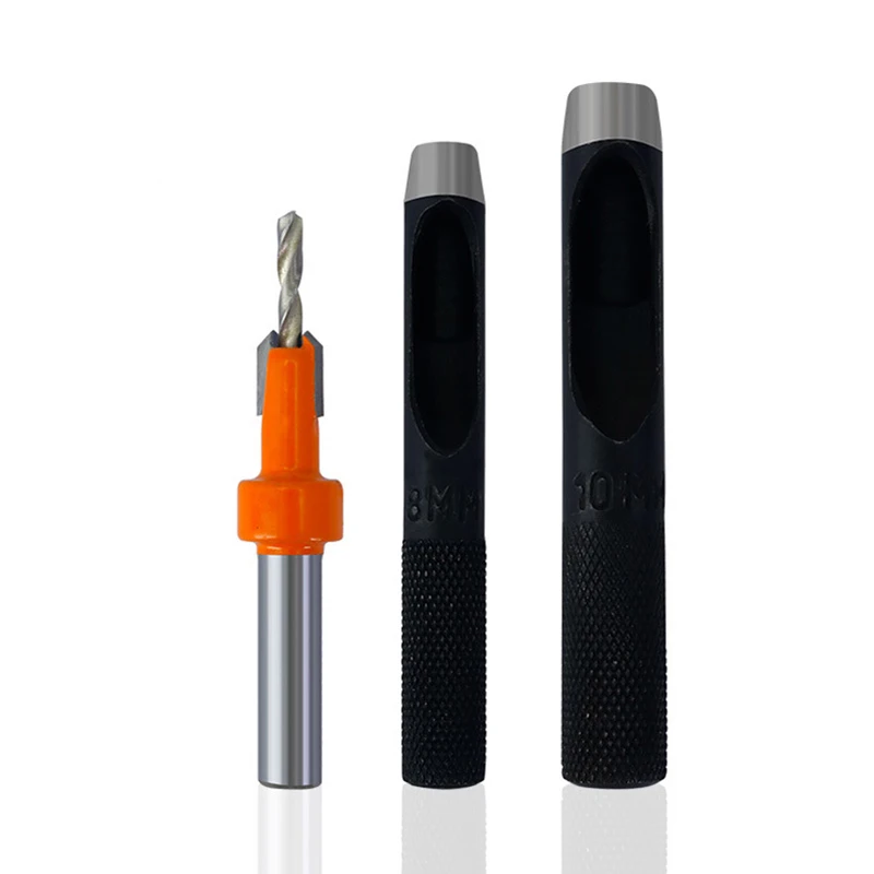 8mm Shank Woodworking Countersink Router Bit Screw Extractor Demolition HSS 4341 for Wood Milling Cutter Carbide Tips