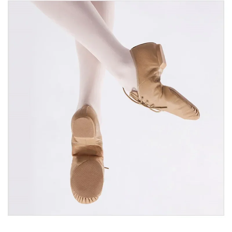 Black Tan Lace Up Geniune Pig Leather From Children To Adult Quality Oxford Shose WomenDance Shoes Jazz