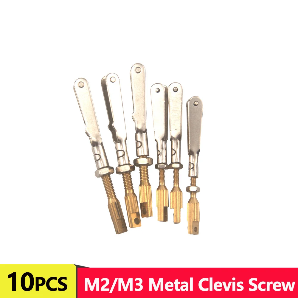 10Pcs M2/M3 Metal Clevis Iron U-clip Clamps Chuck Pull Rod Connector Coupler Brass Screw Spare Parts For DIY RC Airplane Models