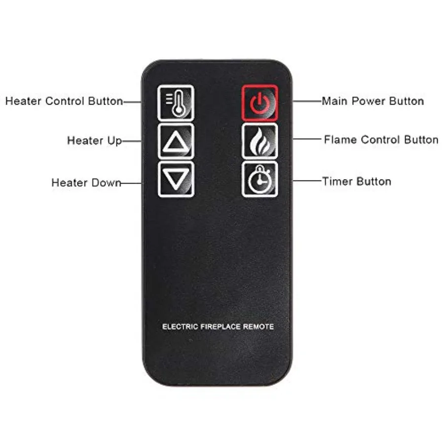 موقد كهربائي قائم بذاته مقاس 25 بوصة مع تأثير لهب واقعي وتصميم رف خشبي ومساحة داخلية يتم التحكم فيها عن بعد