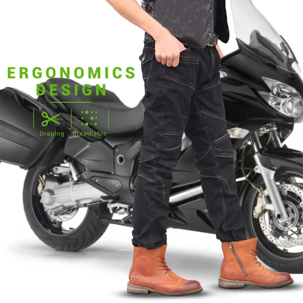 Mens Motorcycle Jeans Wearable Motorcycle Motorbike Moto Trousers Touring Racing Riding Pants With CE Motorbike Protection