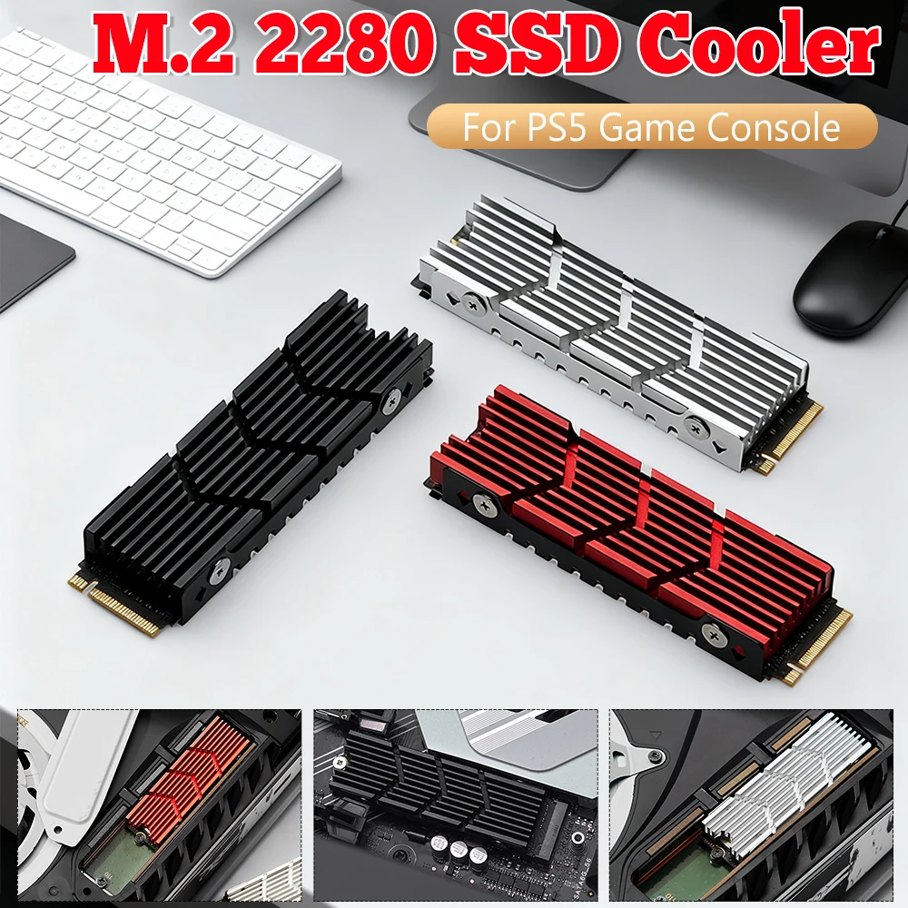 

FinalCool M.2 SSD NVMe Heat Sink M2 2280 Solid State Hard Disk Aluminum Alloy Heatsink Cooler Radiator with Thermal Silicone Pad
