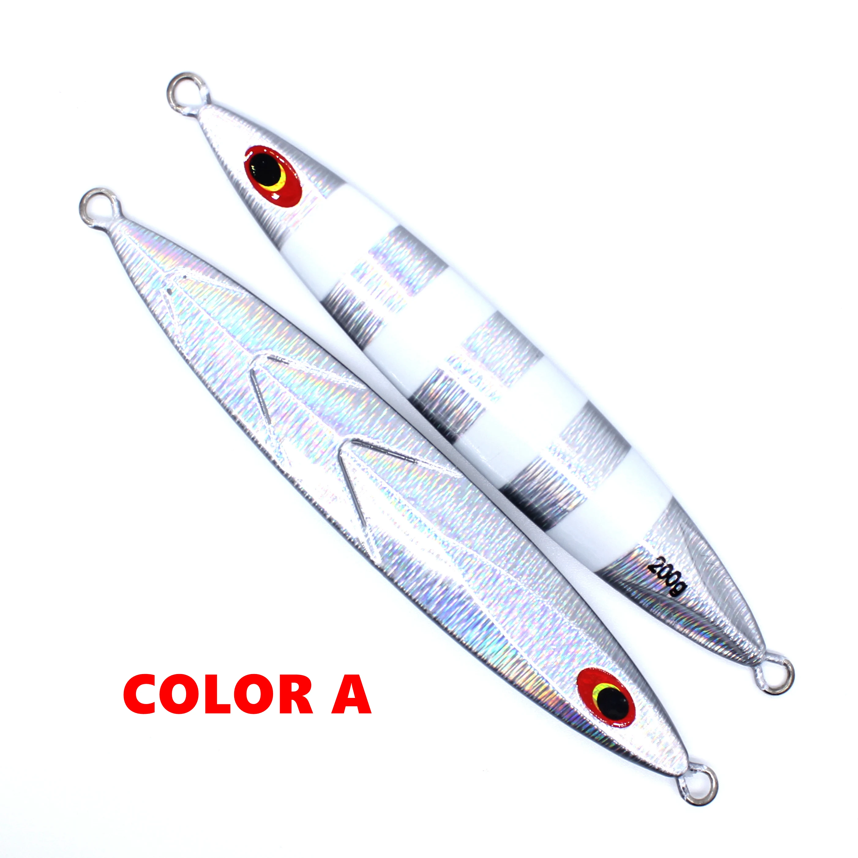 AOCLU Tiefsee Langsam Metall Jig 200g 300g Harten Köder Sinking Stick Köder UV Glow Leuchtende Zebra Für thunfisch Zacker Seebarsch Angeln – Detail 8