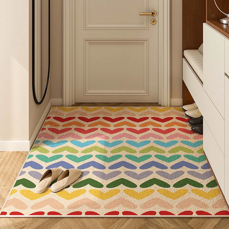 Colorful Geometric Carpet Soft Anti-slip Front Door Indoor Mat Living Room Area Rug Dirt-resistant Entry Doormat Home Decoration