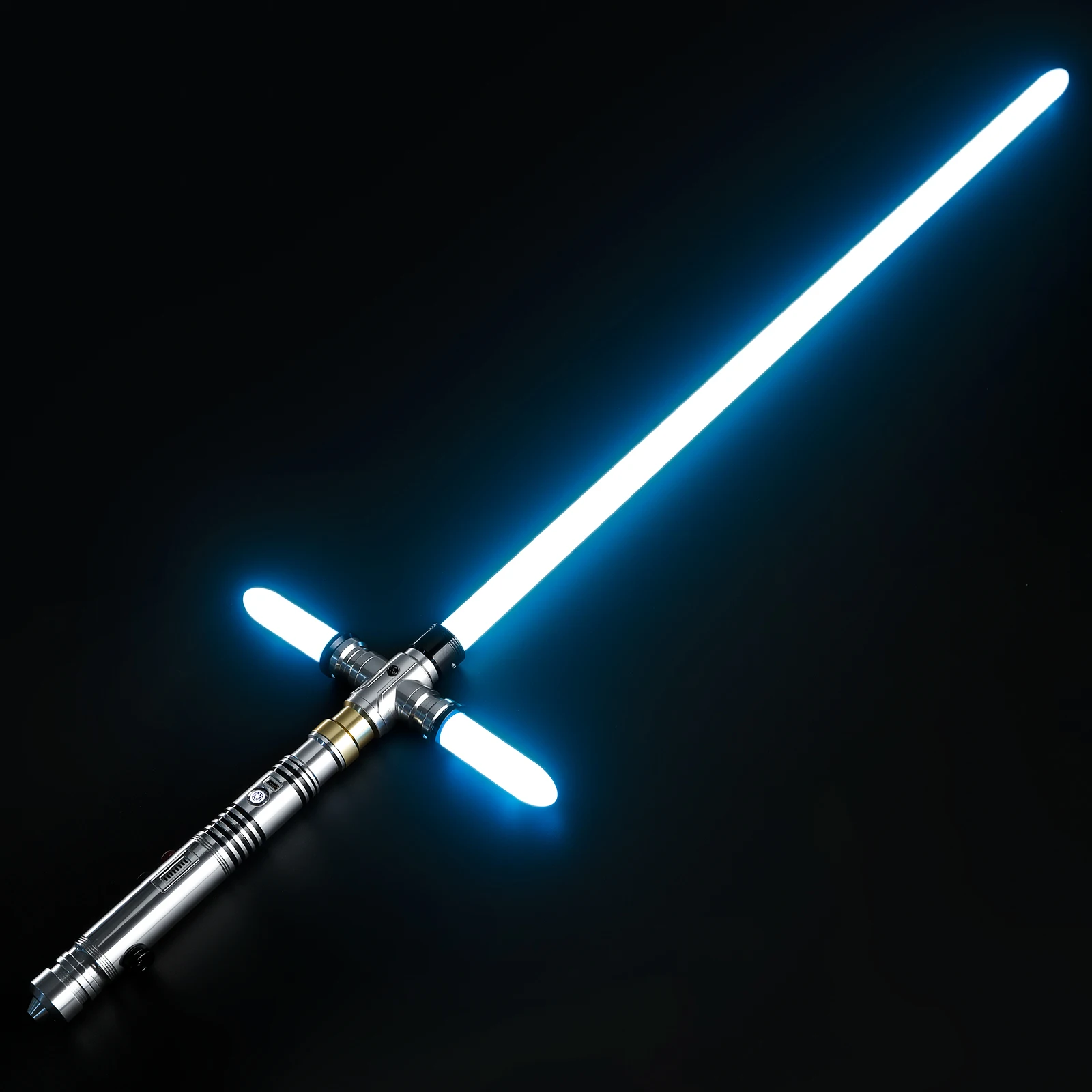 DamienSaber Crossguard Lightsaber Heavy Dueling Bluetooth Light Saber Sensitive Smooth Swing Metal Hilt with SD Card 34 Fonts