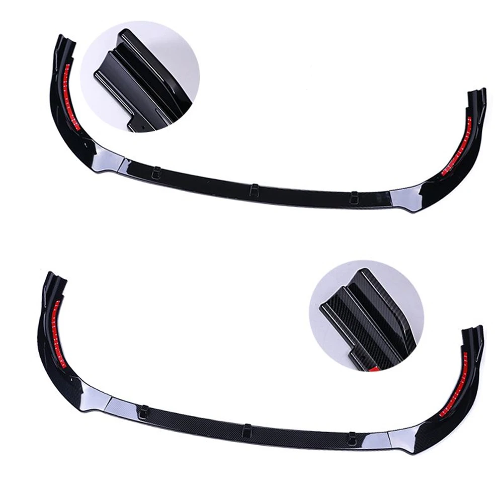 3PCS Car Front Bumper Spoiler Lip Splitter For Toyota Camry L LE XLE 2018-2019 Deluxe Version Lower Chin Blade Guard Protector